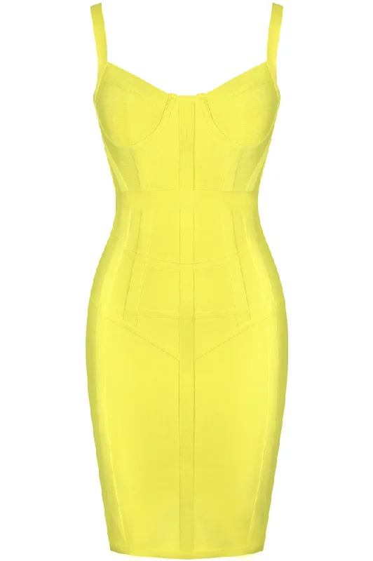 Pip Bandage Corset Dress - Sun Yellow