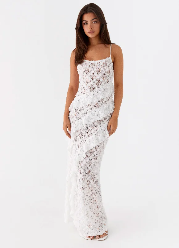 Sansone Frill Maxi Dress - White