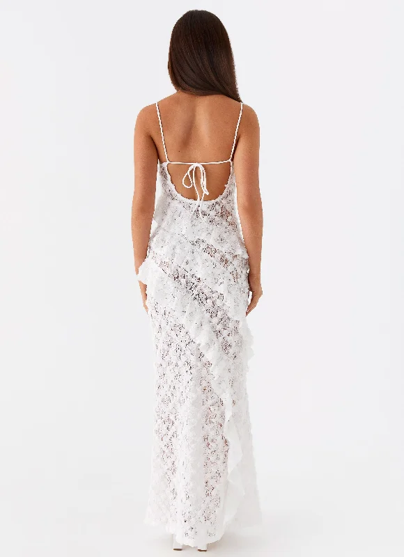 Sansone Frill Maxi Dress - White