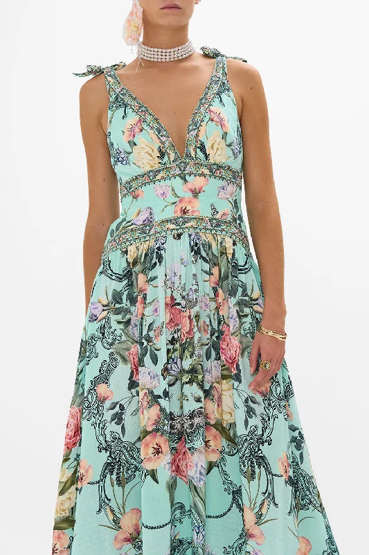 TIE SHOULDER DRESS PETAL PROMISE LAND