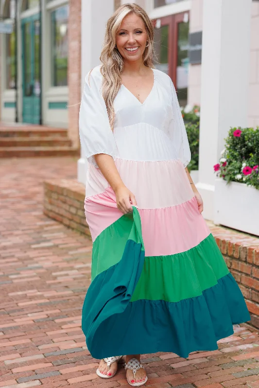 Change Of Color Maxi Dress, White