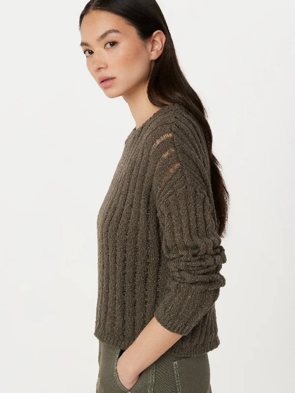 The Crochet Knit Sweater in Green