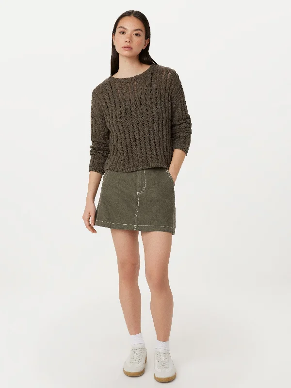 The Crochet Knit Sweater in Green