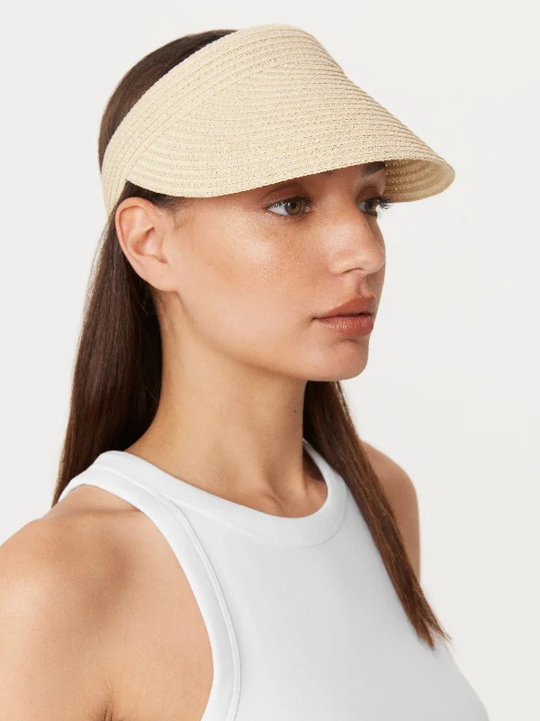 The Raffia Beach Visor in Natural Light