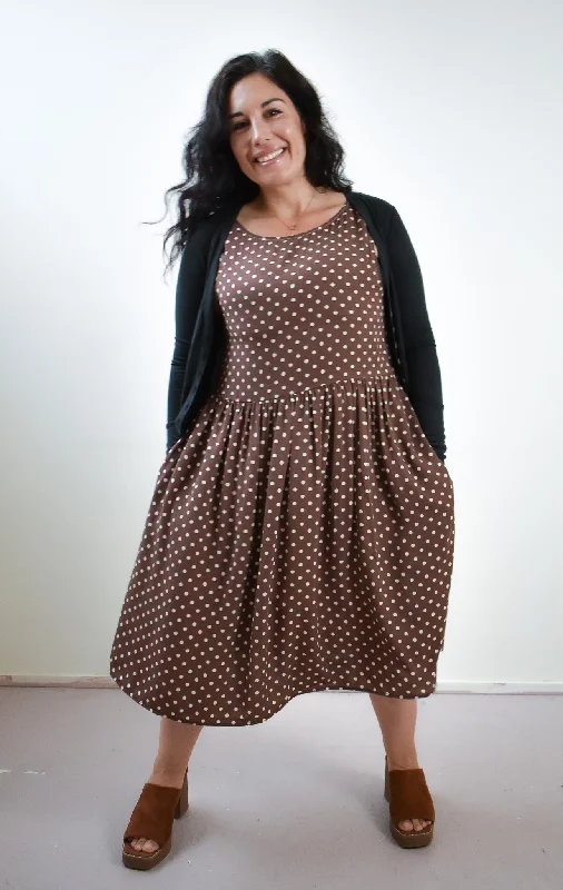 Meredith Dress in Brown Dot * ONLY THREE LEFT!!!*