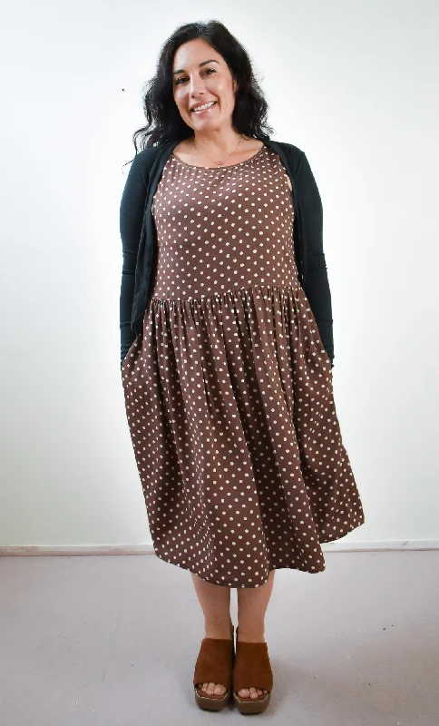 Meredith Dress in Brown Dot * ONLY THREE LEFT!!!*