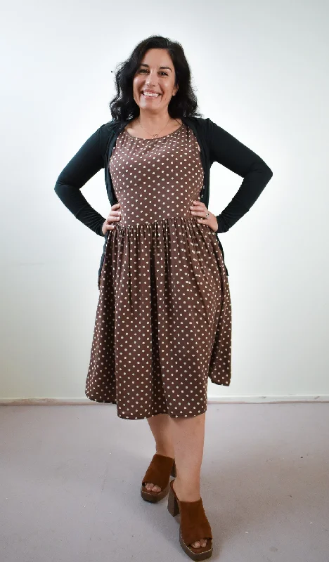 Meredith Dress in Brown Dot * ONLY THREE LEFT!!!*