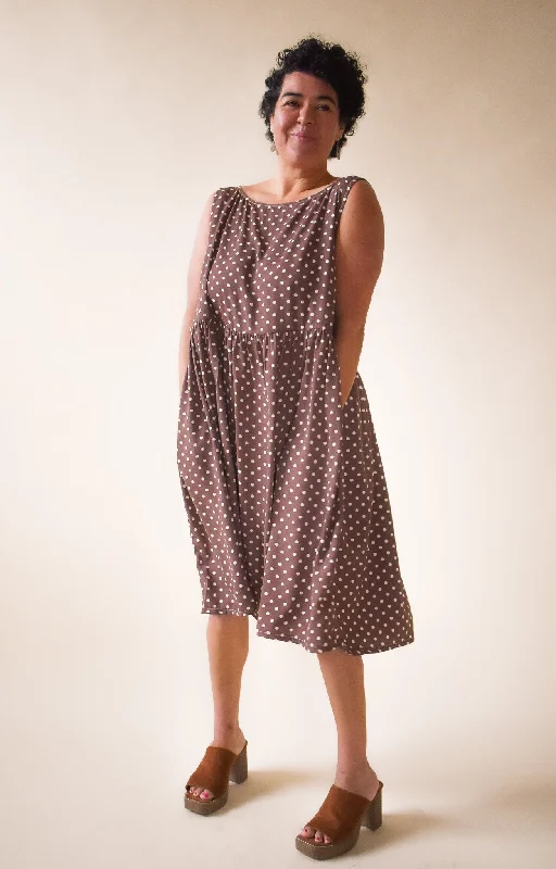 Meredith Dress in Brown Dot * ONLY THREE LEFT!!!*