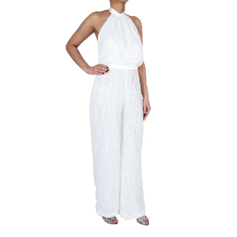 Ml By Monique Lhuillier Halter Neck  Jumpsuit White