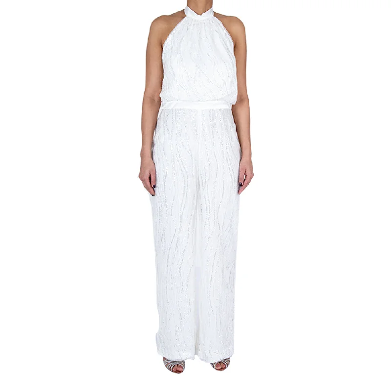 Ml By Monique Lhuillier Halter Neck  Jumpsuit White