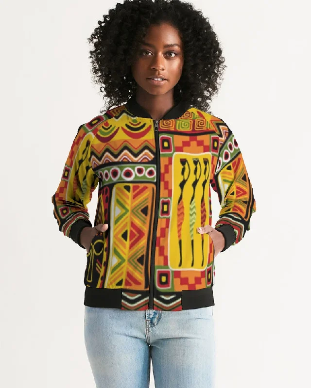 AKH African Mural Art Women's Bomber Jacket