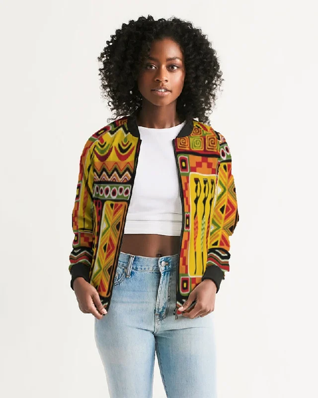 AKH African Mural Art Women's Bomber Jacket