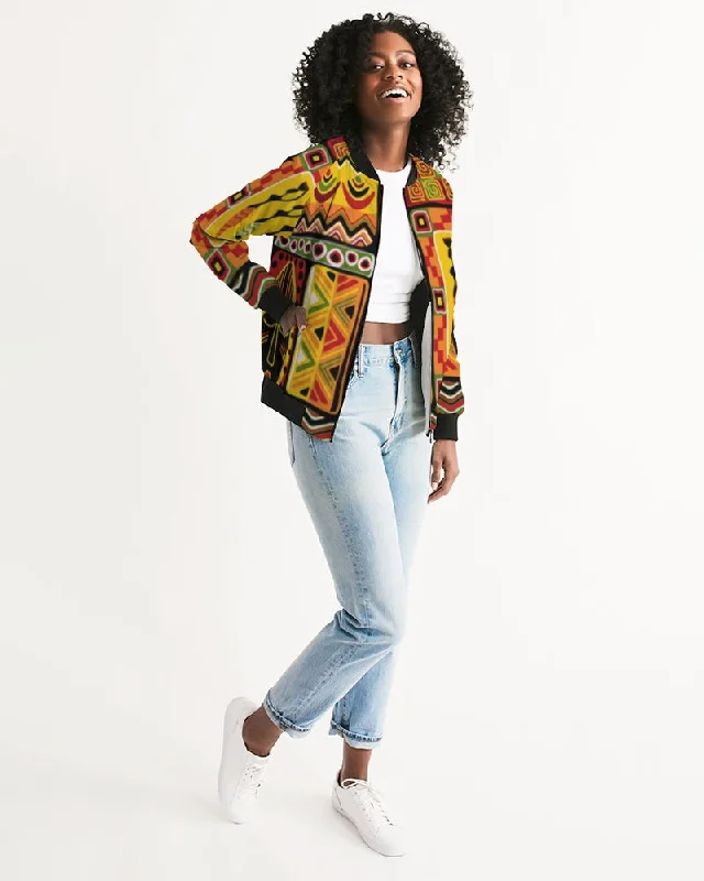 AKH African Mural Art Women's Bomber Jacket