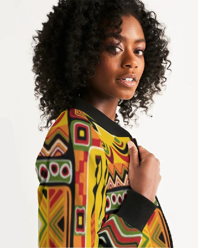 AKH African Mural Art Women's Bomber Jacket