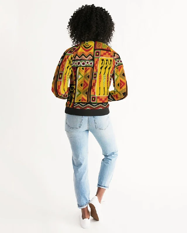 AKH African Mural Art Women's Bomber Jacket