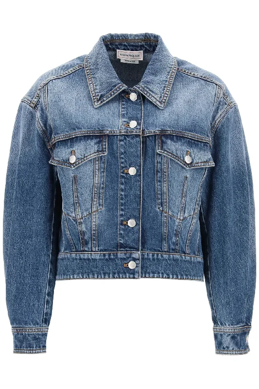 Alexander mcqueen denim cocoon jacket 775898 QMABJ WORN WASH