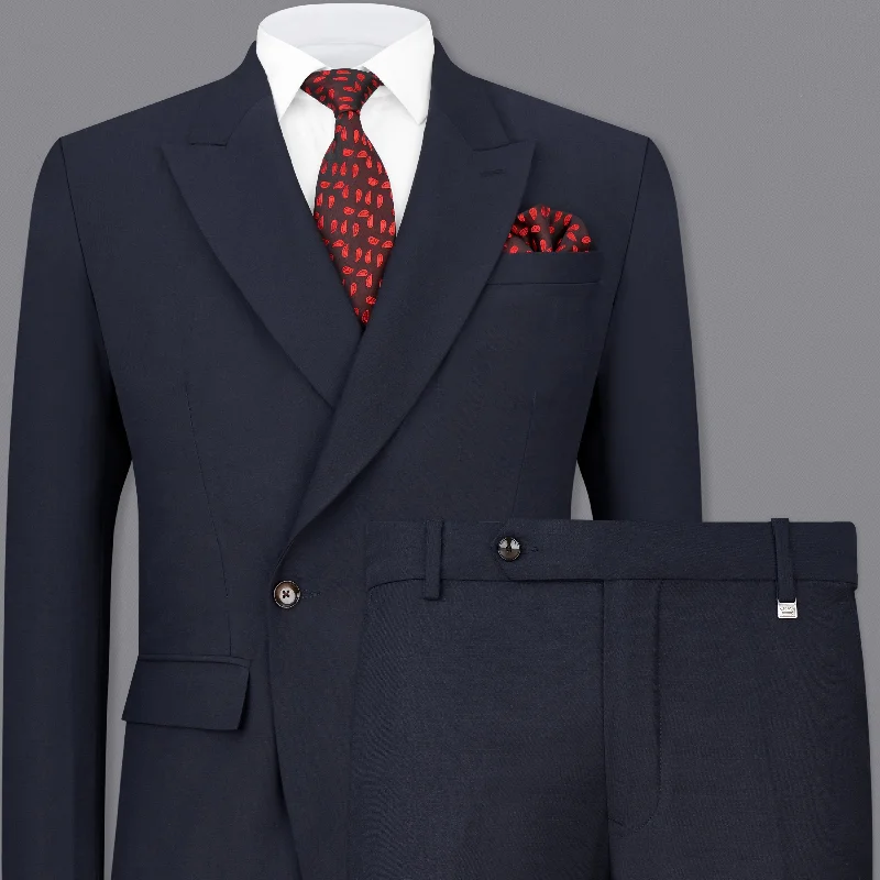 Baltic Sea Navy Blue Double Breasted Suit