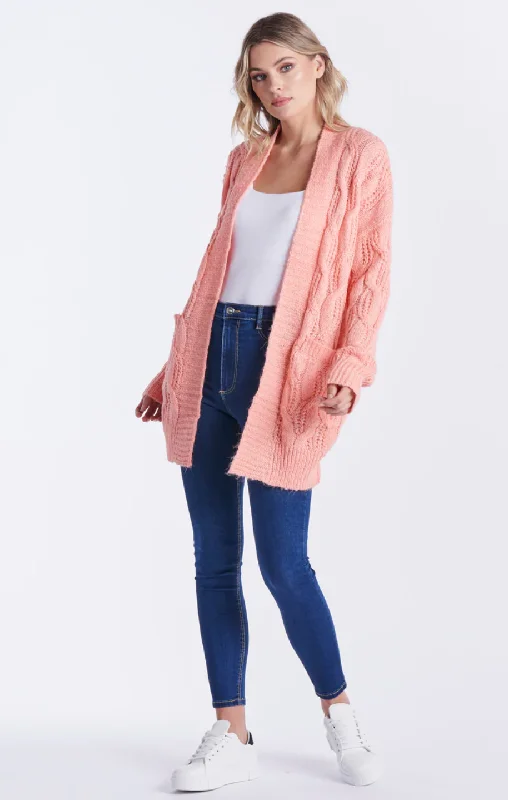 16238JKSS Alyce Women's Peach Cardigan