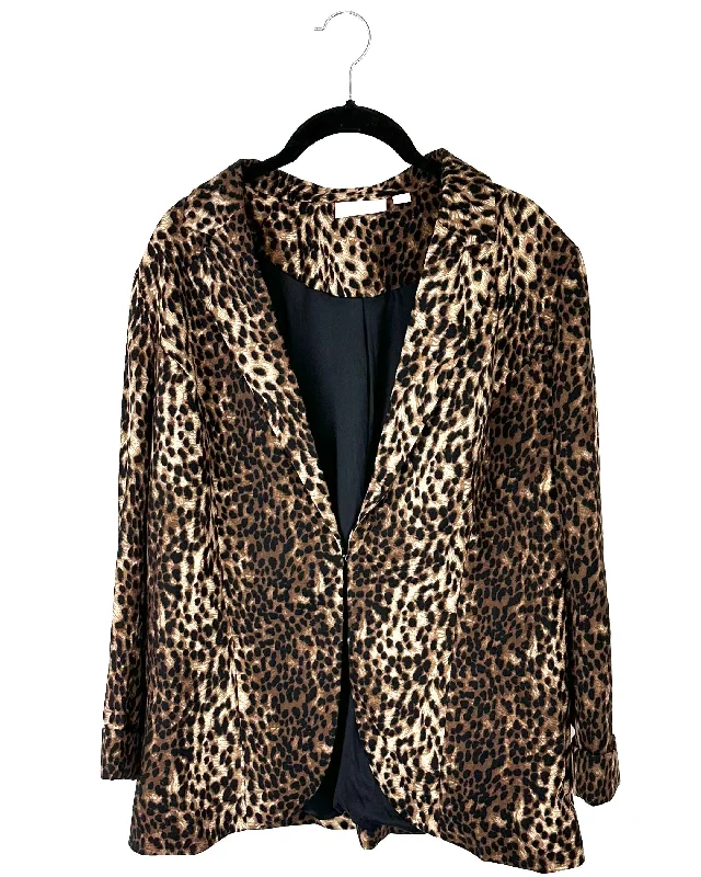 Leopard Print Blazer - Size 10-12