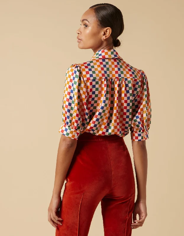 Betty Rainbow Puzzle Silk Twill Shirt