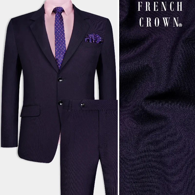 Bluish Wool Rich Single-breasted Suit