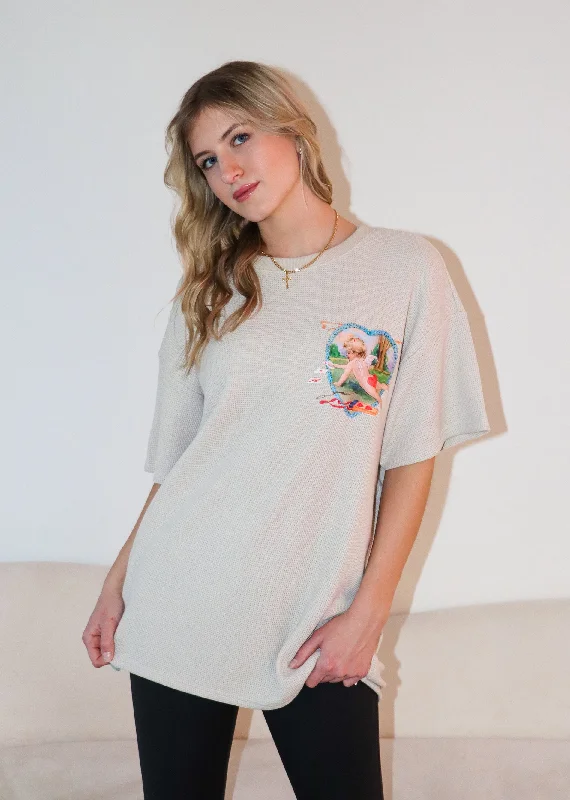 Boys Lie Straight Flush Boyfriend Tee ★ Tan