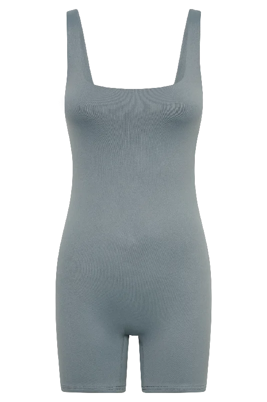 Cecily Recycled Nylon Playsuit - Light Charcoal