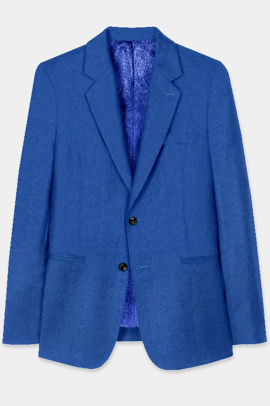 Cobalt Blue Corduroy Premium Cotton Blazer