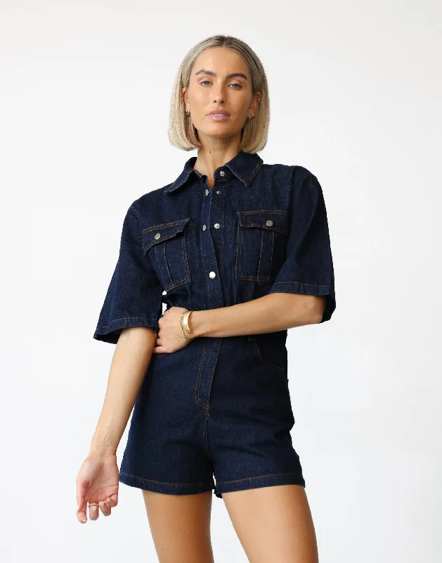 Darcy Playsuit (Dark Denim)