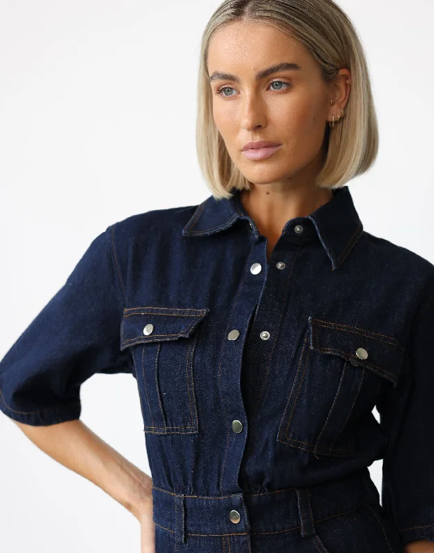 Darcy Playsuit (Dark Denim)