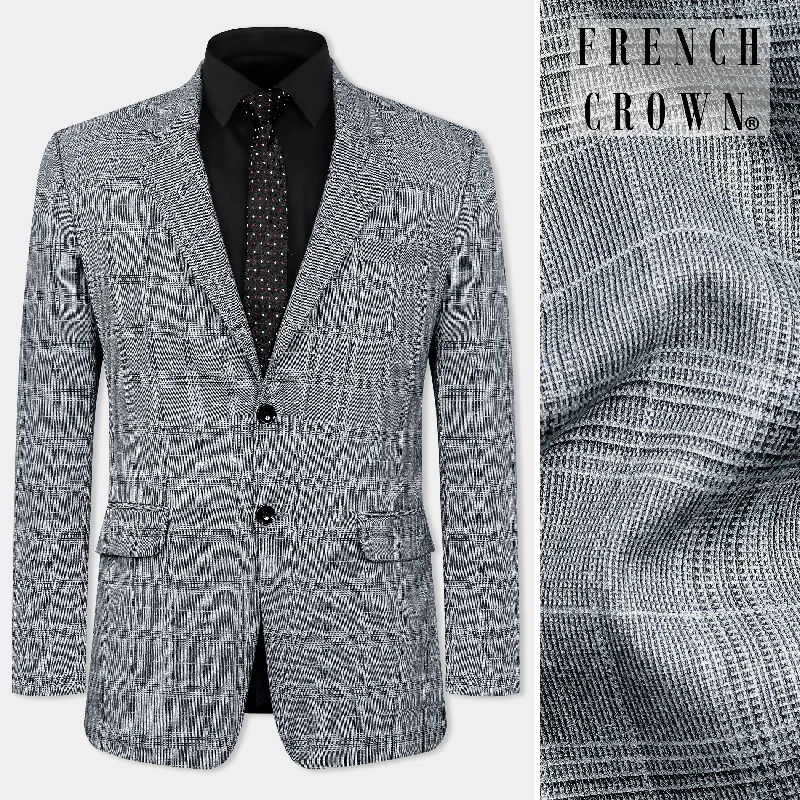 Dawn Gray Plaid Wool Rich Blazer