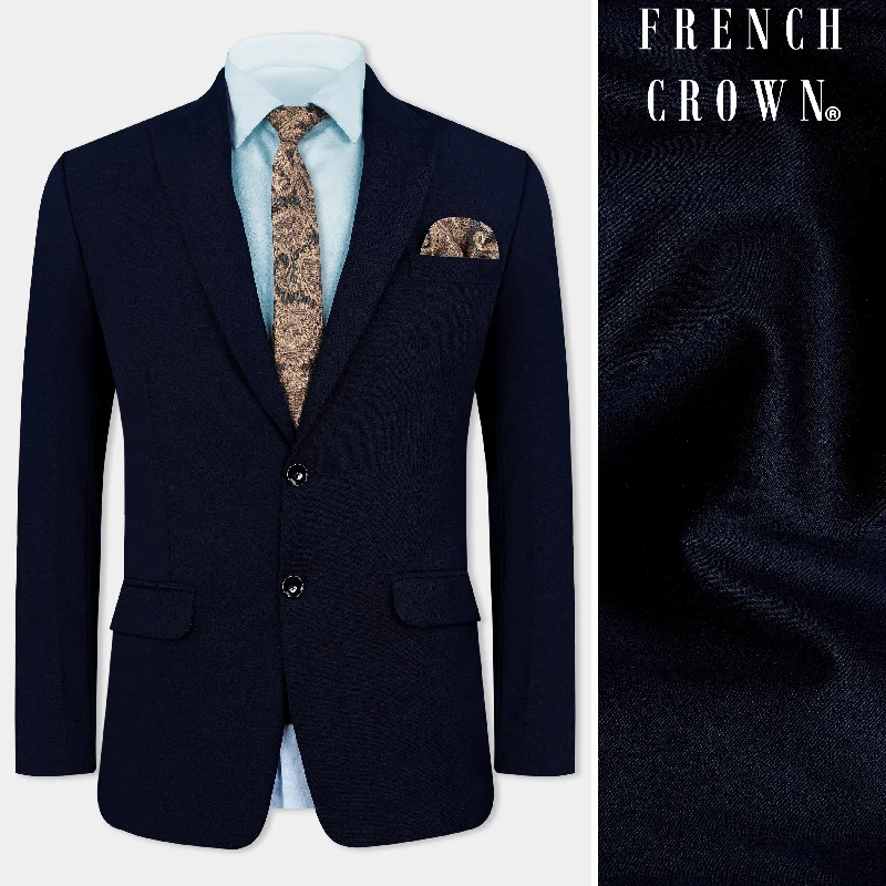 Ebony Blue Wool Rich Blazer