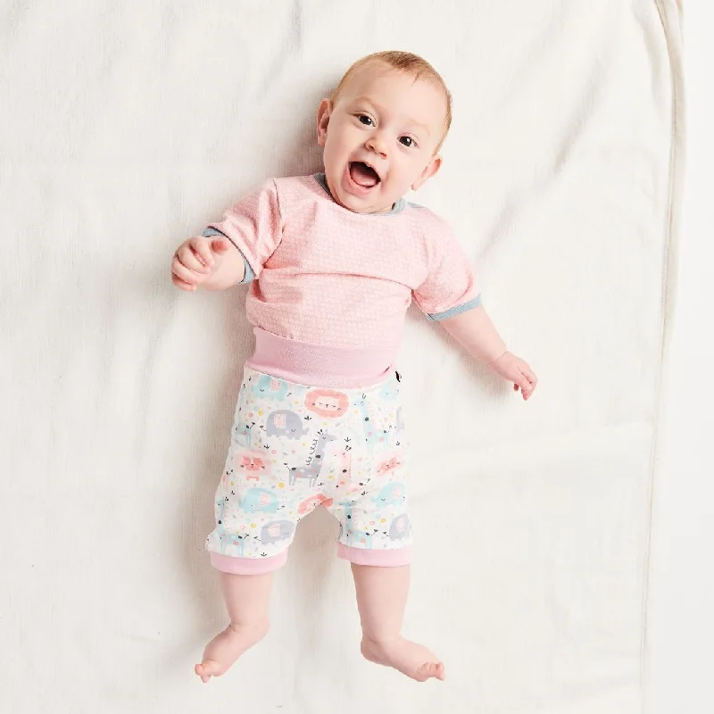 Organic shortsleeve baby body ""Kuller Peach Rose"" made from 95% organic cotton and 5% elastane