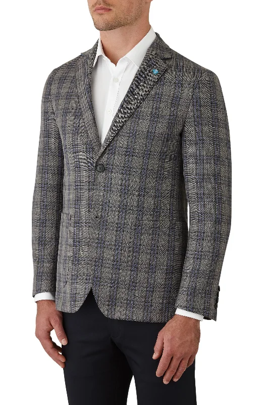 Gibson - Electron Jacket - Grey/Cobalt Check