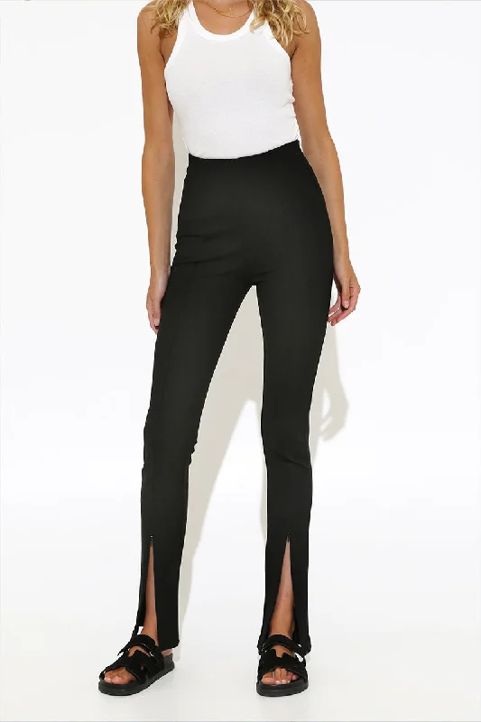 Henley Zip Pant l Black