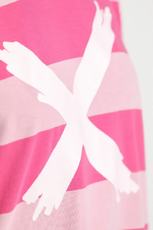 Home Lee Long Sleeve Chris Tee - Irregular Stripe Pink