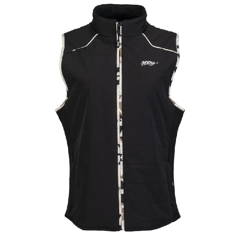 ""Hooey Ladies Packable Vest"" Black w/Cream Aztec