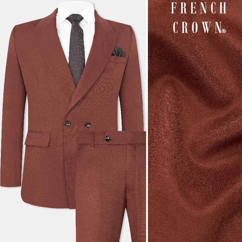 Ironstone Red Stretchable Double-Breasted traveler Suit