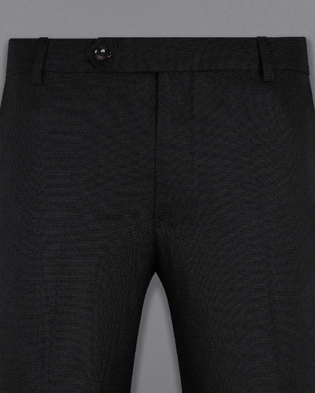 Jade Black Diamond textured Double Breasted Wool Rich Suit