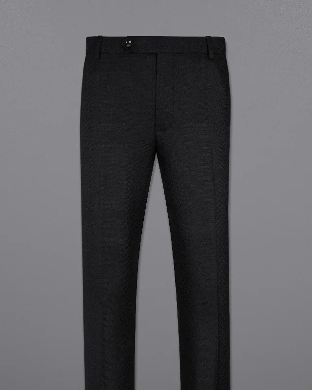 Jade Black Diamond textured Double Breasted Wool Rich Suit