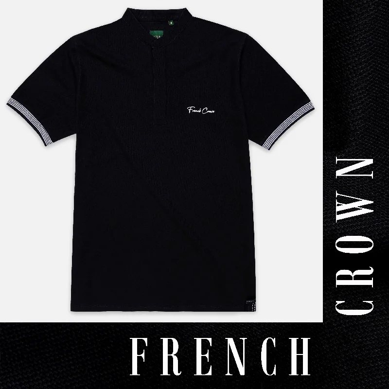 Jade Black Premium Cotton Pique Polo