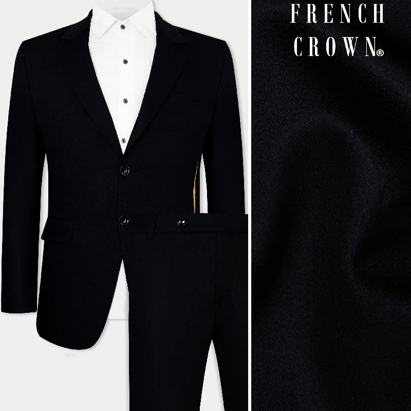 Jade Black Wool Rich Hand Painted Designer Suit