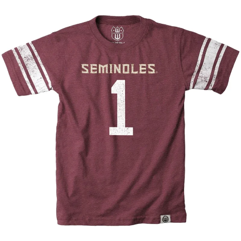 Wes & Willy Infant/Toddler/Youth Seminoles #1 Short Sleeve Football Jersey T-shirt - Garnet