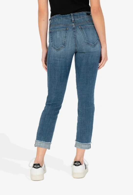 KUT Amy Crop Straight Leg Denim