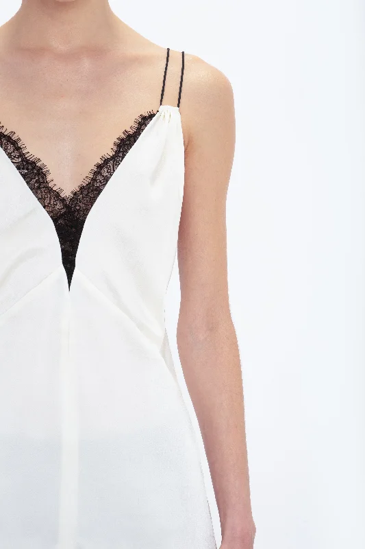 Lace Detail Cami Top In Harvest Ivory