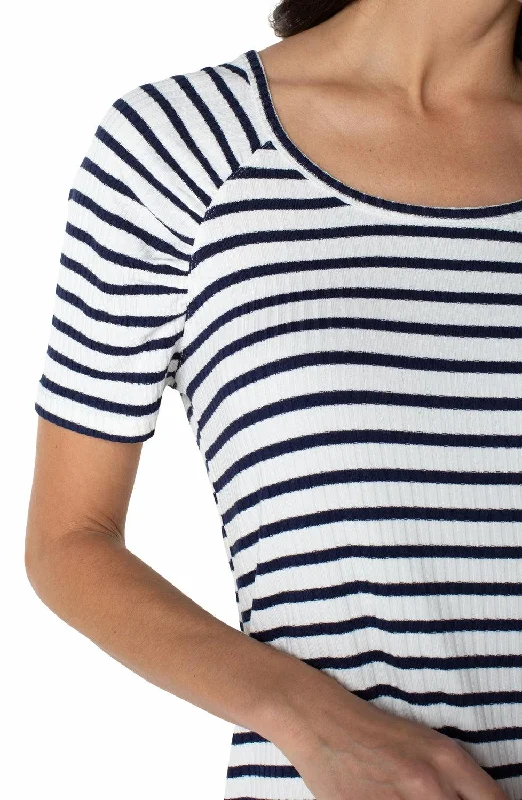 Liverpool Raglan Tee - White/Navy Stripe