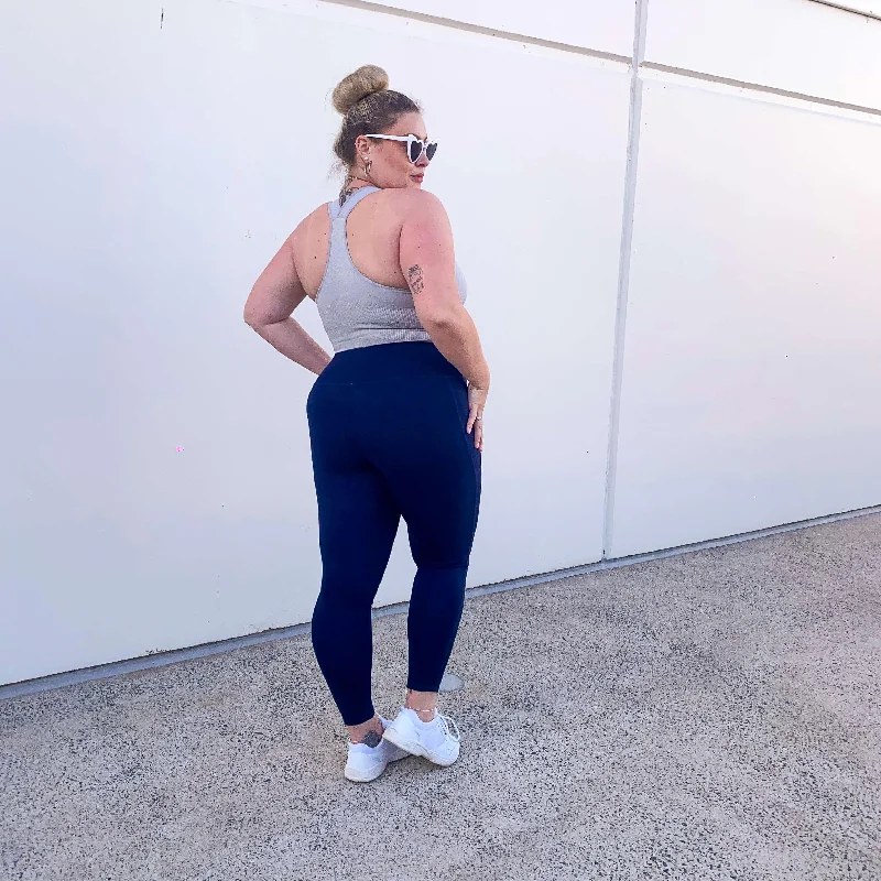 Squat-sichere Leggings in voller Länge - Marineblau