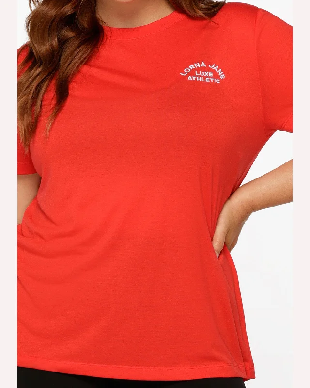 Lorna Jane Lotus T Shirt - Hot Tomato