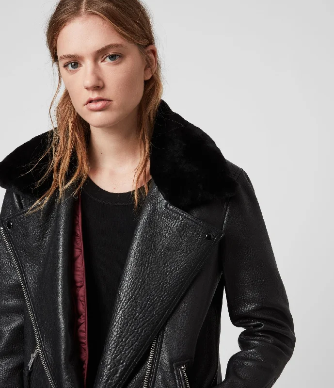 MAIZIE 2-IN-1 LEATHER BIKER JACKET