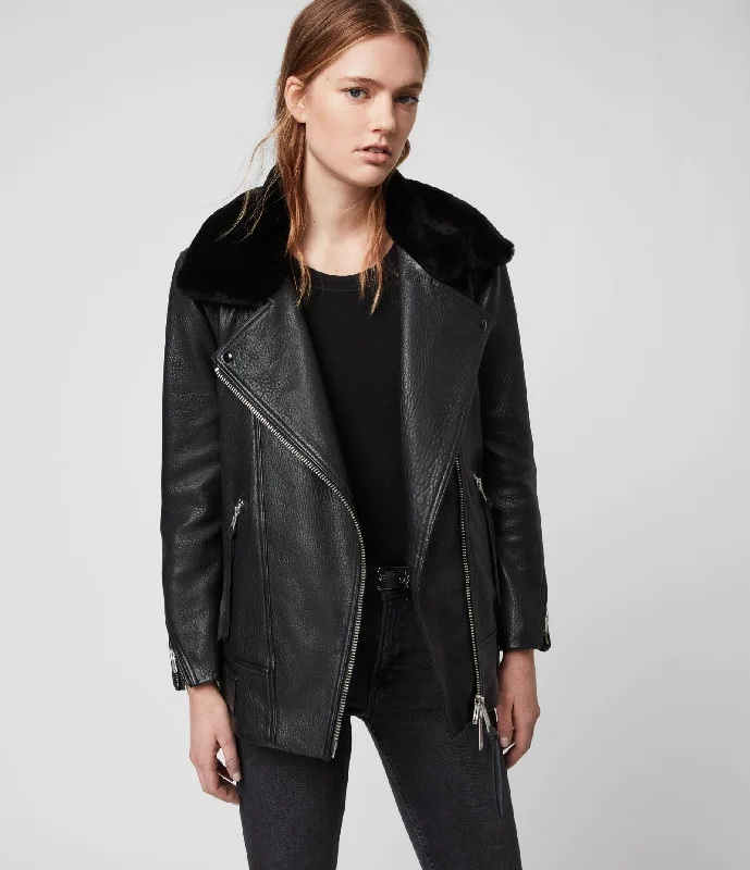 MAIZIE 2-IN-1 LEATHER BIKER JACKET